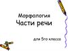 Морфология части речи. Для 5 класса