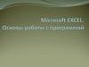 Microsoft EXCEL. Основы работы с программой