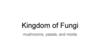 Kingdom of Fungi mushrooms, yeasts, and molds