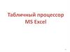 Табличный процессор MS Excel