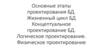 Основные этапы проектирования БД. Жизненный цикл БД. Концептуальное проектирование БД. Логическое проектирование