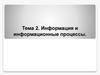 Информация и информационные процессы. Тема 2