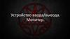 Устройство ввода, вывода. Монитор