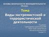 Виды экстремистской и террористической деятельности. 10 класс