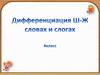 Дифференциация Ш-Ж словах и слогах. 4 класс