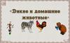 Дикие и домашние животные