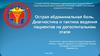 Острая абдоминальная боль. Диагностика и тактика ведения пациентов на догоспитальном этапе