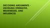 Decoding Arguments - Unveiling Strengths, Weaknesses, and Influences