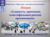 Сущность, признаки, классификация рисков организации