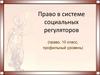 Право в системе социальных регуляторов  (10 класс)