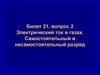 Электрический ток в газах. Самостоятельный и несамостоятельный разряд  (билет 21.2)