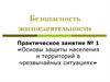 Безопасность жизнедеятельности. Практическое занятие №1. Основы защиты населения и территорий в чрезвычайных ситуациях