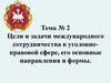 Цели и задачи международного сотрудничества в уголовно-правовой сфере, его основные направления и формы