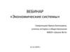 Экономические системы. Вебинар