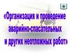 Организация и проведение аварийно-спасательных и других неотложных работ
