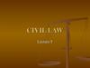 Civil law. Lecture 5