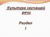 Культура звучащей речи. Нормы ударения  (раздел 1)