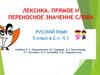 Лексика. Прямое и переносное значение слова. 5 класс