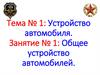 Общее устройство автомобилей. Общее устройство и принцип работы двигателя  (тема № 1.1,2)