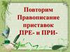 Повторим правописание приставок пре- и при-