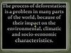 Environmental problem of deforestation