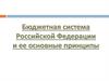 Бюджетная система Российской Федерации и ее основные принципы