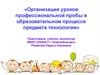 Организация уроков профессиональной пробы в образовательном процессе предмета технология