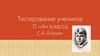 С.А. Есенин. Тестирование учеников 11 «А»
