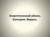 Энергетический обмен. Бактерии. Вирусы