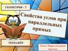Свойства углов при параллельных прямых. 7 класс