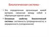 Биологическая система. Организм как биологическая система