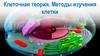 Клеточная теория. Методы изучения клетки
