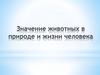 Значение животных в природе и жизни человека