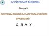 Системы линейных алгебраических уравнений