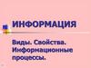 Информация. Виды и свойства. Информационные процессы   (7 класс)