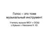 Голос – это тоже музыкальный инструмент