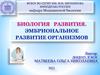 Биология развития. Эмбриональное развитие организмов