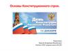 Основы Конституционного строя. Роль Конституции РФ в регулировании общественных отношений