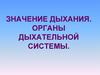 Значение дыхания. Органы дыхательной системы