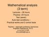 Mathematical analysis. Lecture 1 Mathematical analysis. Lecture 1