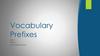 Vocabulary Prefixes