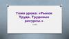 Рынок труда. Трудовые ресурсы. 8 класс