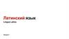 Латинский язык  (лекция 3)