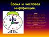 Время и числовая информация