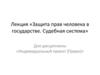 Защита прав человека в государстве. Судебная система