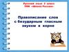 Правописание слов с безударным гласным звуком в корне. 2 класс