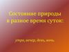 Состояние природы в разное время суток: утро, вечер, день, ночь