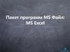 Пакет программ Microsoft Файл Excel