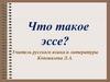 Что такое эссе?