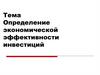 Определение экономической эффективности инвестиций